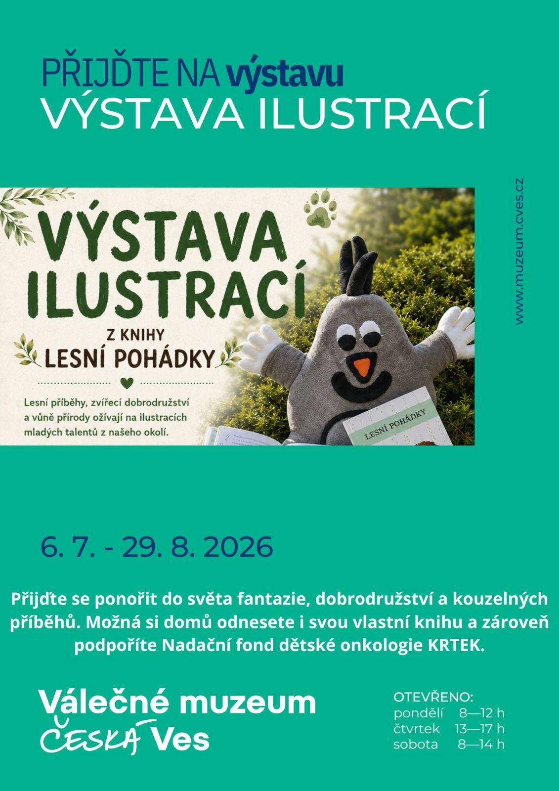 Výstava ilustrací z knihy Lesní pohádky