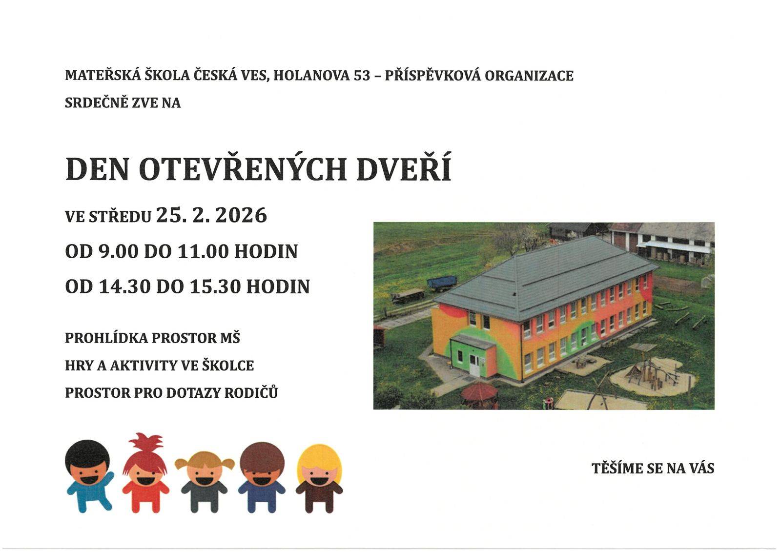Den otevřených dveří MŠ Holanova