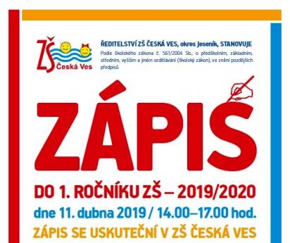 Zápis do 1. ročníku