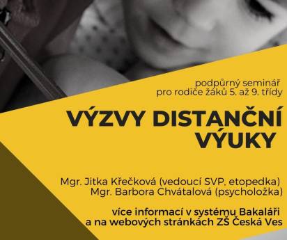 Podpůrný seminář pro rodiče - pozvánka