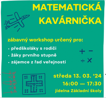 Matematická kavárnička 13. 3. od 16:00 - 17:30 hodin