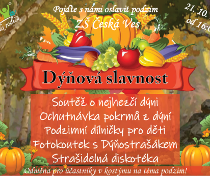 Dýňová slavnost 21.10.2022 od 16:00 hodin - přijďte s námi oslavit podzim